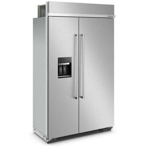 KitchenAid 48-inch, 29.4 cu. ft. Built-in Side-by-Side Refrigerator with External Water and Ice Dispensing System KBSD708MPS Online Hot Sale