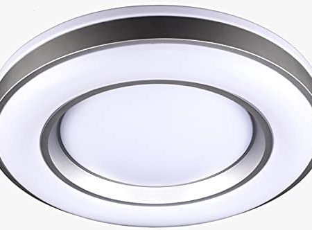 Bel Air Home - lámpara Plafón Led Serie Jupiter 36W, 50CM Diámetro, Color Plata Con Luz Led Integrada 3000K-4000K-6000K Con Mando a Distancia Incluido Reacondicionado For Sale