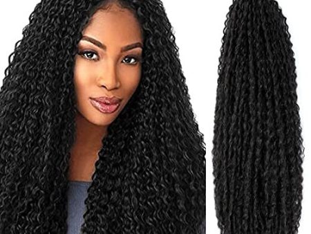 (20 50cm) 5 piezas de extensiones onduladas BOHEMIAN para trenzas de ganchillo ( por pieza: 90G ) cabello con aspecto natural : kanekalon premium #1B + un gorro de satén regalado Embalaje Deteriorado Online